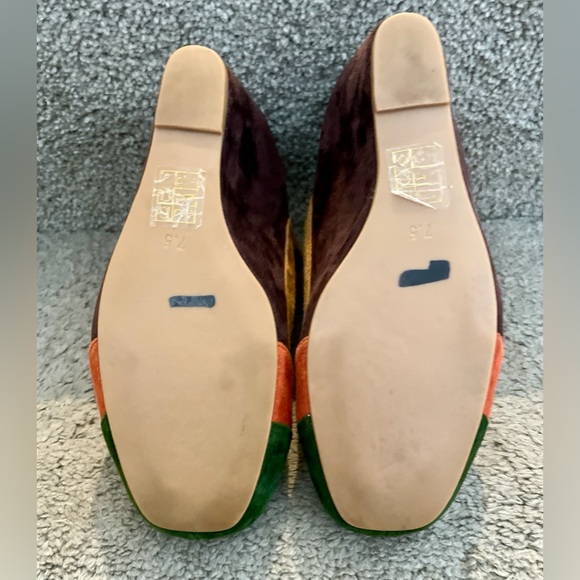 Jeffrey Campbell Darnell Suede Wedge Shoes Colorblock Green Orange Tan 7.5 - Picture 10 of 14
